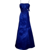 50's Style Long Satin Prom Dress Bridesmaid Gown With Bow Junior Plus Size Royal - 连衣裙 - $73.99  ~ ¥495.76