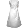 50's Style Satin Prom Dress With Bow White - Dresses - $68.99 