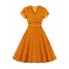50 60 Lace Short Sleeve Cocktail Dress for Women Special Occasion,Orange,S - 连衣裙 - $24.99  ~ ¥167.44