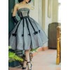 50s Dress grey black - Kleider - 