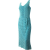 70s Aqua Blue Crochet Sleeveless Dress - Obleke - 