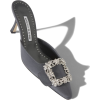 $945 Grey Crepe de Chine Jewel Buckled M - Classic shoes & Pumps - 