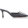 $945 Grey Crepe de Chine Jewel Buckled M - Klasične cipele - 