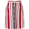 A-line striped denim skirt - Suknje - 