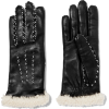 AGNELLE Shearling-trimmed leather gloves - Gloves - 
