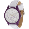 AK Anne Klein White Leather Purple Bezel Ladies Watch #10-9463PRWT - Watches - $76.50 