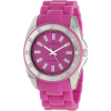 AK Anne Klein Women’s 109179MAMA Swarovski Crystal Accented Silver-Tone Magenta Plastic Watch - Watches - $41.50 