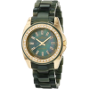 AK Anne Klein Women's 10/9668OMOG Swarovski Crystal Accented Green Marbleized Gold-Tone Bracelet Watch - Watches - $51.13 