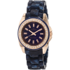 AK Anne Klein Women's 10/9668RGBL Swarovski Crystal Accented Blue Marbleized Rosegold-Tone Bracelet Watch - Watches - $54.54 