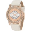 AK Anne Klein Women's 10/9848RGIV Swarovski Crystal Accented Rosegold-Tone Subdial Leather Strap Watch - Zegarki - $85.50  ~ 73.43€