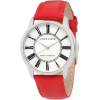 AK Anne Klein Women's 10/9905MPRD Leather Silver-Tone Red Leather Strap Watch - Orologi - $55.00  ~ 47.24€