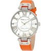 AK Anne Klein Women's 10/9919MPOR Leather Silver-Tone Orange Leather Strap Watch - Watches - $55.00 