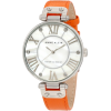 AK Anne Klein Women's 10/9919MPOR Leather Silver-Tone Orange Leather Strap Watch - Watches - $55.00  ~ £41.80