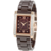 AK Anne Klein Women's 10/9922RGBN Swarovski Crystal Accented Rosegold-Tone Brown Ceramic Bracelet Watch - 手表 - $195.00  ~ ¥1,306.57