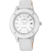 AK Anne Klein Women's 108993WTWT Round White Enamel Bezel Silver-Tone Watch with a White Leather Strap - Часы - $75.00  ~ 64.42€