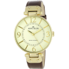 AK Anne Klein Women's 109168IVBN Gold-Tone Round Brown Leather Strap Watch - Watches - $39.35 