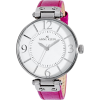 AK Anne Klein Women's 109169WTPK Round Silver-Tone and Pink Leather Strap Watch - Watches - $40.10 