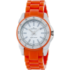 AK Anne Klein Women's 109379WTOR Swarovski Crystal Silver-Tone Orange Plastic Bracelet Watch - Watches - $31.48 