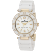 AK Anne Klein Women's 109416WTWT Swarovski Crystals Gold-Tone White Ceramic Swarovski Crystal Accented Watch - Watches - $63.06 