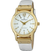 AK Anne Klein Women's 109434WTWT Swarovski Crystal Accented Gold-Tone White Leather Watch - Watches - $41.50 