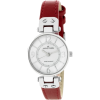 AK Anne Klein Women's 109443WTRD Silver-Tone White Dial and Red Leather Strap Watch - Watches - $48.02 