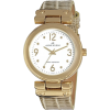 AK Anne Klein Women's 109606WTGD Gold-Tone Round Dial and Iced Gold Leather Strap Watch - 手表 - $47.91  ~ ¥321.01