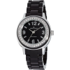 AK Anne Klein Women's 109643BKBK Swarovski Crystal Silver-Tone and Black Plastic Bracelet Watch - Watches - $48.50  ~ £36.86