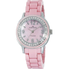 AK Anne Klein Women's 109643PMLP Swarovski Crystal Silver-Tone and Pink Plastic Bracelet Watch - ウォッチ - $47.19  ~ ¥5,311