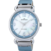 AK Anne Klein Women's 109651MPLB Swarovski Crystal Silver-Tone Mother-Of-Pearl Dial Light Blue Leather Strap Watch - Watches - $48.50 