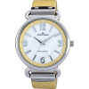 AK Anne Klein Women's 109651MPYL Swarovski Crystal Silver-Tone Mother-Of-Pearl Dial Yellow Leather Strap Watch - Watches - $52.49 