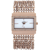 AK Anne Klein Women's 109706WTRG Swarovski Crystal Rosegold-Tone Rectangular Shape Chain Bracelet Watch - Watches - $107.92 