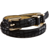AK Anne Klein Women's 5/8 Inch Wrapped Buckle Python Panel Belt Black - ベルト - $34.00  ~ ¥3,827