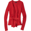 AK Anne Klein Women's Petite Long Sleeve Cardigan Sweater With Swoop Dark Coral Clay - Cardigan - $47.35 