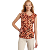 AK Anne Klein Women's Petite Mini Floral Extended Shoulder Top Coral Combo - トップス - $33.00  ~ ¥3,714