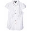 AK Anne Klein Women's Petite Short Sleeve Button Down Shirt White - Shirts - $69.00 