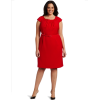 AK Anne Klein Women's Plus Size Double Weave Dress Red Poppy - sukienki - $149.00  ~ 127.97€