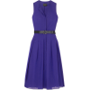 AKRIS Belted pleated cotton-voile midi d - 连衣裙 - 