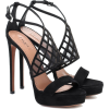 ALAÏA Mesh-trimmed suede platform sandal - Sandale - 