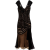 ALBERTA FERRETTI brown black dress - Obleke - 