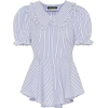 ALEXACHUNG Striped cotton blouse - Camisas manga larga - 