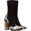 ALEXANDER MCQUEEN black 105 floral embro - Boots - 