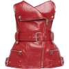 ALEXANDER MCQUEEN red leather bustier - 半袖衫/女式衬衫 - 