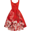 ALEXANDER MCQUEEN red floral dress - ワンピース・ドレス - 