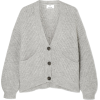 ALLUDE grey ribbed knit cardigan - Кофты - 