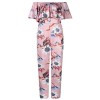 AMZ PLUS Sexy High Waist Plus Size Off Shoulder Floral Romper Jumpsuits for Women (4XL, Dark Pink) - Pants - $18.99 