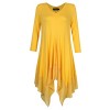 AMZ PLUS Womens Plus Size Irregular Hem Short Sleeve Loose Shirt Dress Top - 半袖シャツ・ブラウス - $9.99  ~ ¥1,124
