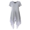 AMZ PLUS Womens Plus Size Short Sleeve Spliced Asymmetrical Tunic Top Grey 4XL - Hemden - kurz - $16.99  ~ 14.59€