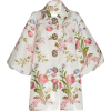 ANDREW GN white floral satin coat - アウター - 