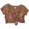 ANTHROPOLOGIE enbroidered cotton sweater - Swetry na guziki - 