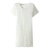 ARTFFEL-Women Fashion Short Sleeve Lace Hollow Crew Neck Mini Dress - Haljine - $17.40  ~ 14.94€